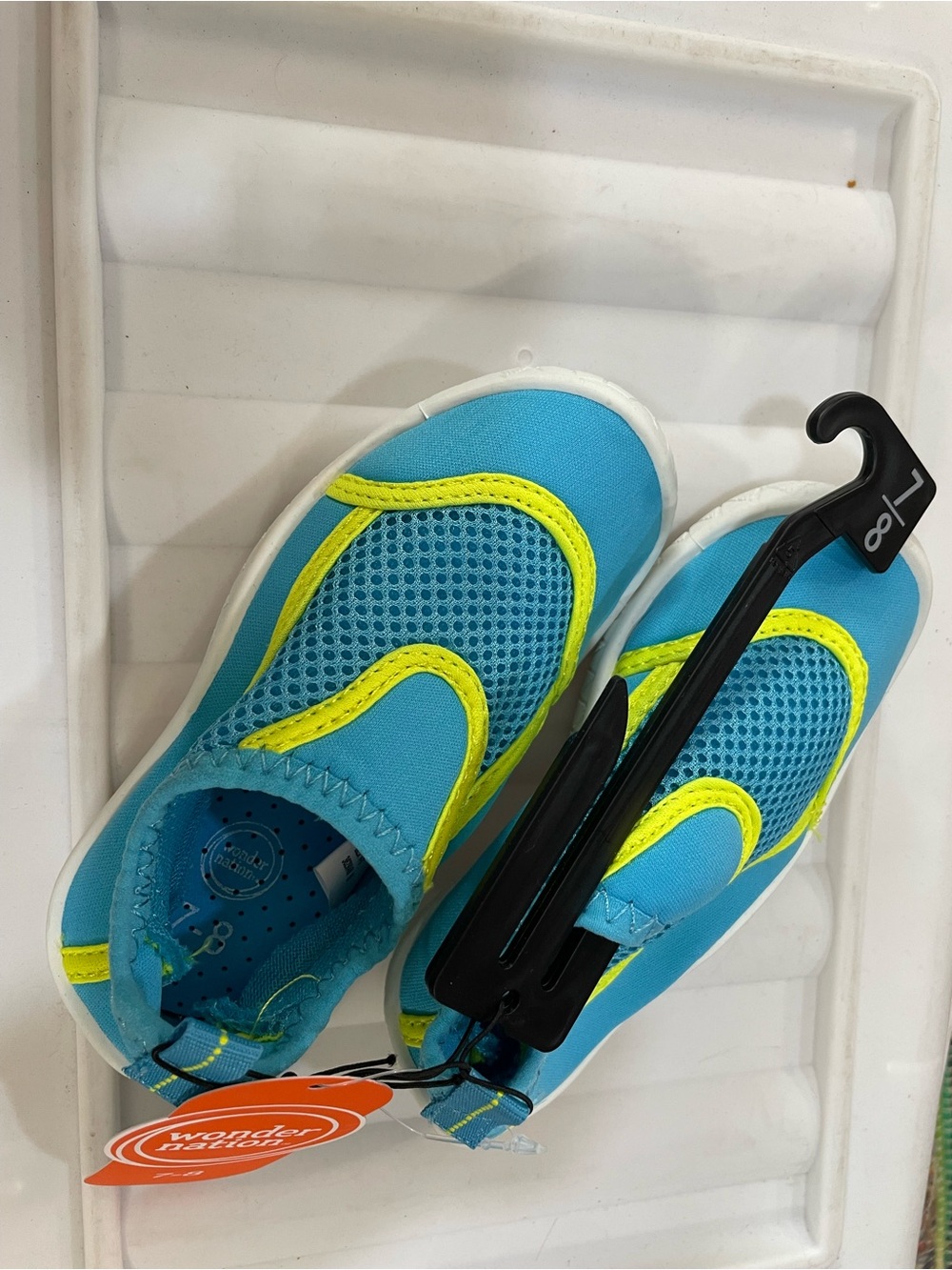 wonder nation Turquoise and Neon Yellow Kids Water Shoes